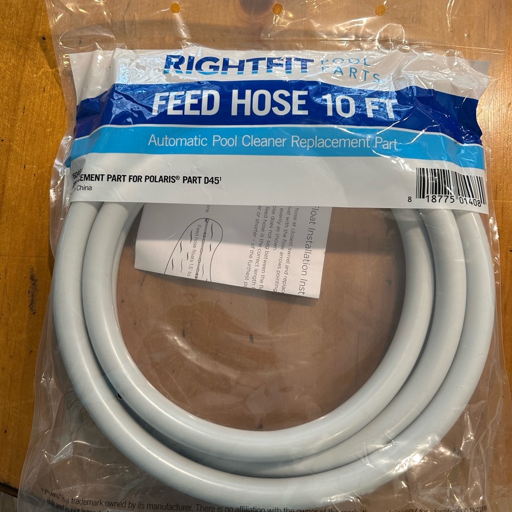 Rightfit Pool Parts Feed Hose 10ft Automatic Pool Cleaner Replacement Hose